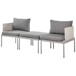 Wyld and Coco Convertible Garden Sofa Set 2-Seater Light Grey Aluminium - thumbnail 5