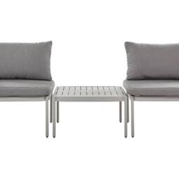 Wyld and Coco Convertible Garden Sofa Set 2-Seater Light Grey Aluminium - thumbnail 2