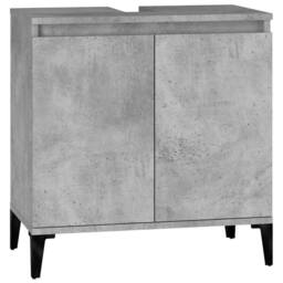Berkfield Home Sink Cabinet Concrete Grey 58x33x60 cm Engineered Wood - Size: 58 x 33 x 60 cm - thumbnail 3