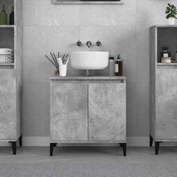 Berkfield Home Sink Cabinet Concrete Grey 58x33x60 cm Engineered Wood - Size: 58 x 33 x 60 cm - thumbnail 2