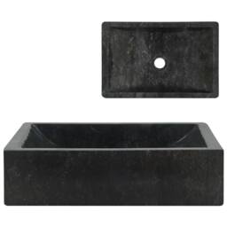 Berkfield Home Sink 45x30x12 cm Marble High Gloss Black - Size: 45 x 30 x 12 cm - thumbnail 1