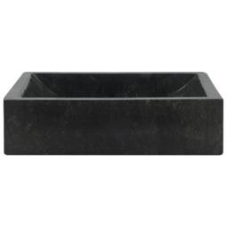 Berkfield Home Sink 45x30x12 cm Marble High Gloss Black - Size: 45 x 30 x 12 cm - thumbnail 3