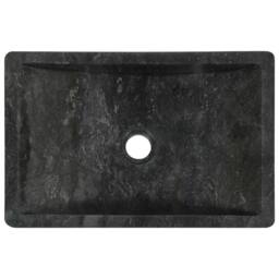 Berkfield Home Sink 45x30x12 cm Marble High Gloss Black - Size: 45 x 30 x 12 cm - thumbnail 4