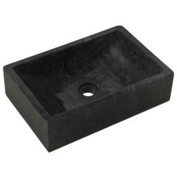 Berkfield Home Sink 45x30x12 cm Marble High Gloss Black - Size: 45 x 30 x 12 cm - thumbnail 2