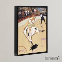 "Artery8 Medrano Circus With a Piglet Framed Canvas Wall Art Print Lautrec in Beige - Size: W12"" x H16""" - thumbnail 2