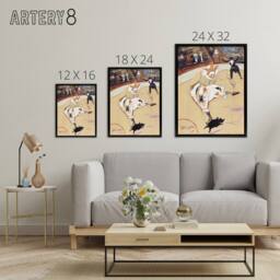 "Artery8 Medrano Circus With a Piglet Framed Canvas Wall Art Print Lautrec in Beige - Size: W12"" x H16""" - thumbnail 4