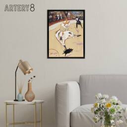 "Artery8 Medrano Circus With a Piglet Framed Canvas Wall Art Print Lautrec in Beige - Size: W12"" x H16""" - thumbnail 3