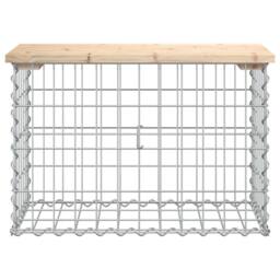 Berkfield Home Garden Bench Gabion Design 63x31.5x42 cm Solid Wood Pine in Light Tan - thumbnail 3