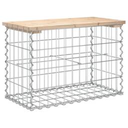 Berkfield Home Garden Bench Gabion Design 63x31.5x42 cm Solid Wood Pine in Light Tan - thumbnail 5