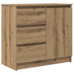 Berkfield Home Sideboard with Drawer Artisan Oak 71x35x65 cm Engineered Wood in Brown - Size: 71 x 35 x 65 cm - thumbnail 1