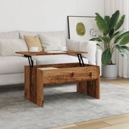 Berkfield Home Coffee Table Old Wood 80x50.5x41.5 cm Engineered Wood in Brown - thumbnail 4