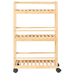 Wyld and Coco Bamboo Bliss 3-Tier Bathroom Trolley Light Brown Bamboo - thumbnail 3