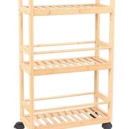 Wyld and Coco Bamboo Bliss 3-Tier Bathroom Trolley Light Brown Bamboo - thumbnail 2