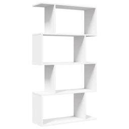 Berkfield Home Room Divider Bookcase 4-Tier White 70x24x129 cm Engineered Wood - Size: 70 x 24 x 129 cm - thumbnail 7