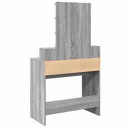 Berkfield Home Beautiful Dressing Table with LED Grey Sonoma 80x41x144.5 cm - thumbnail 7