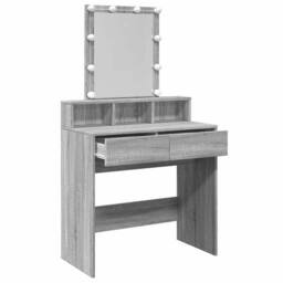 Berkfield Home Beautiful Dressing Table with LED Grey Sonoma 80x41x144.5 cm - thumbnail 9