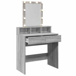 Berkfield Home Beautiful Dressing Table with LED Grey Sonoma 80x41x144.5 cm - thumbnail 8