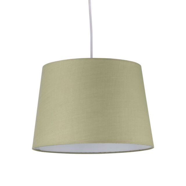 First Choice Lighting Sage Green Cotton 28cm Tapered Cylinder Pendant or Lamp Shade - image 1
