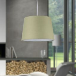 First Choice Lighting Sage Green Cotton 28cm Tapered Cylinder Pendant or Lamp Shade - thumbnail 4