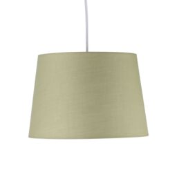 First Choice Lighting Sage Green Cotton 28cm Tapered Cylinder Pendant or Lamp Shade - thumbnail 2