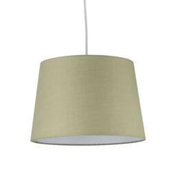 First Choice Lighting Sage Green Cotton 28cm Tapered Cylinder Pendant or Lamp Shade - thumbnail 1