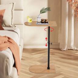 Kelvenix Size 40*22cm Bamboo C-Shaped Side End Table Tray in Brown - Size: 0.6m2 - thumbnail 5