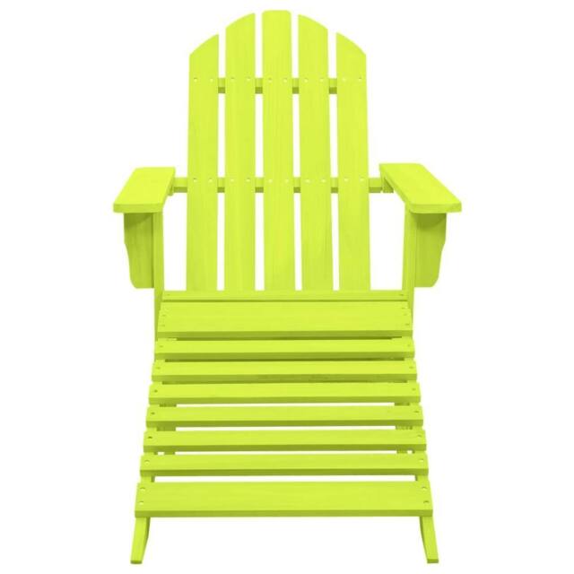 Berkfield Home Garden Adirondack Chair with Ottoman Solid Fir Wood Green in Bright Green - image 1