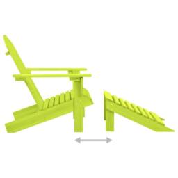 Berkfield Home Garden Adirondack Chair with Ottoman Solid Fir Wood Green in Bright Green - thumbnail 5
