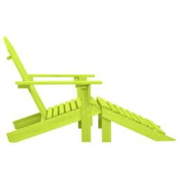 Berkfield Home Garden Adirondack Chair with Ottoman Solid Fir Wood Green in Bright Green - thumbnail 3