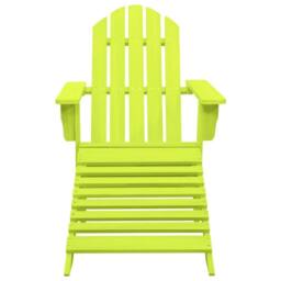Berkfield Home Garden Adirondack Chair with Ottoman Solid Fir Wood Green in Bright Green - thumbnail 1