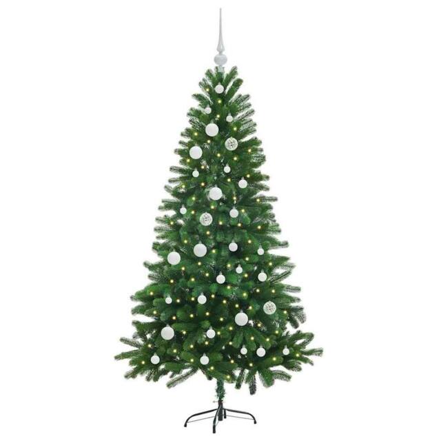 Berkfield Home Realistic Christmas Tree with 150 LEDs with Stand Green 150 cm PE - image 1