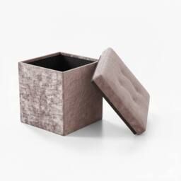 Snug City Crushed Velvet Square Storage Box with Lid Elegant Organizer Any Room in Pink - Size: Small - thumbnail 2