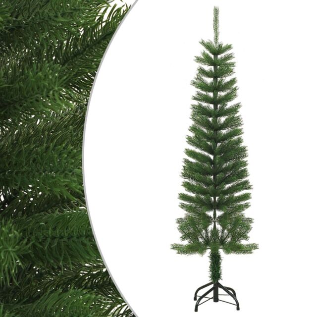 Berkfield Home Artificial Slim Christmas Tree with Stand 150 cm PE in Green - image 1