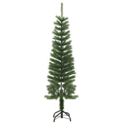 Berkfield Home Artificial Slim Christmas Tree with Stand 150 cm PE in Green - thumbnail 2