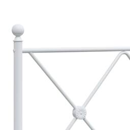 Berkfield Home Metal Bed Frame without Mattress with Footboard White 140x200cm - Size: 140x200 cm - thumbnail 7