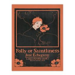 Artery8 Ethel Reed Framed Wall Art Folly or Saintliness Novel Book Cover in Black - Size: A4 - thumbnail 3