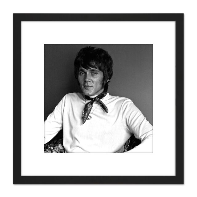 Artery8 Warren Portrait Singer Billy Fury Photo 8X8 Inch Square Wooden Framed Wall Art Print Picture with Mount in Black - image 1