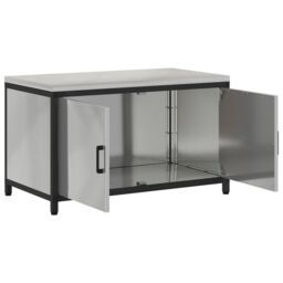 Berkfield Home Kitchen Storage Cabinet with Shelf with Storage with Door Silver Galvanised steel - thumbnail 5