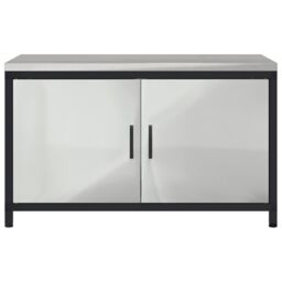 Berkfield Home Kitchen Storage Cabinet with Shelf with Storage with Door Silver Galvanised steel - thumbnail 6