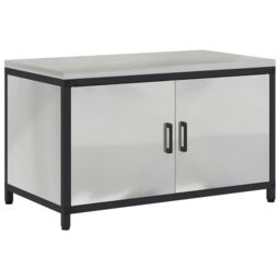 Berkfield Home Kitchen Storage Cabinet with Shelf with Storage with Door Silver Galvanised steel - thumbnail 2