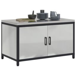 Berkfield Home Kitchen Storage Cabinet with Shelf with Storage with Door Silver Galvanised steel - thumbnail 3