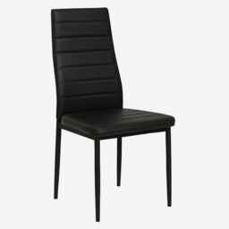KOSY KOALA Dining Table Set with 4 Black Faux Leather Chairs Dining Room Furniture in Brown - thumbnail 4