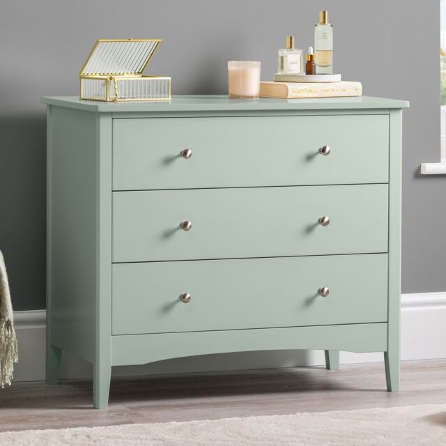 Christow Sage Chest of Drawers Modern 3 Drawer Bedroom Storage Unit Furniture Cabinet in Light Green - image 1