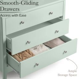 Christow Sage Chest of Drawers Modern 3 Drawer Bedroom Storage Unit Furniture Cabinet in Light Green - thumbnail 4