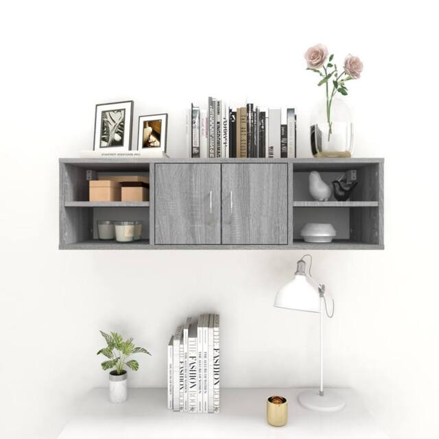 Berkfield Home Wall Shelf Grey Sonoma 102x30x29 cm Engineered Wood - Size: 102 x 30 x 29 cm - image 1