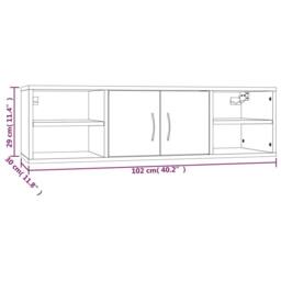 Berkfield Home Wall Shelf Grey Sonoma 102x30x29 cm Engineered Wood - Size: 102 x 30 x 29 cm - thumbnail 9