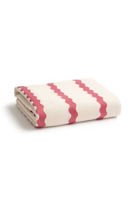 CHRISTY 'Take Away' Striped Heritage Style Compact Ultra-Light Beach Towel in Red - image 1
