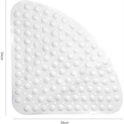 KORVIXA Non Slip Sector Rubber Corner Bath Mat in White - thumbnail 2
