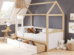 Flair Ted Play House Wooden Bed with Storage in White - Size: Single - thumbnail 3