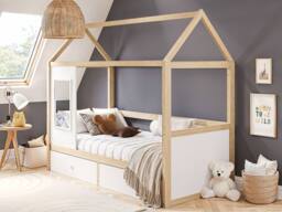 Flair Ted Play House Wooden Bed with Storage in White - Size: Single - thumbnail 2